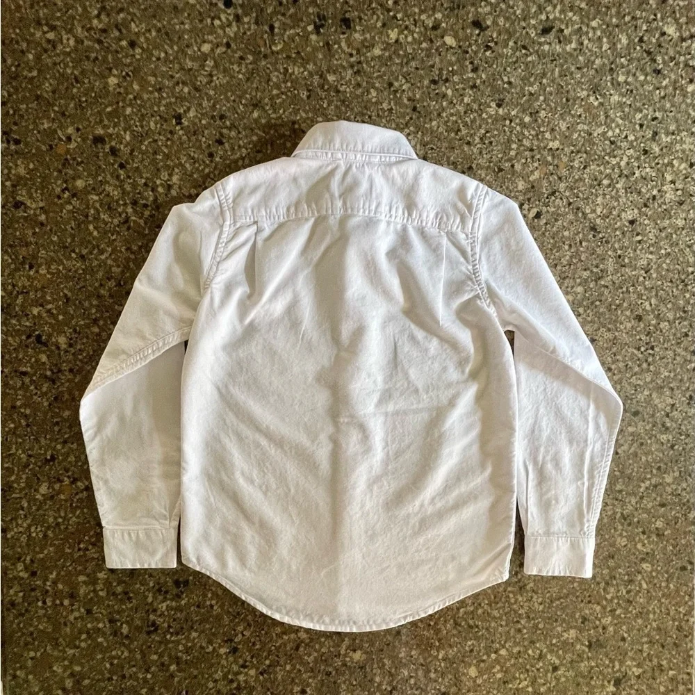 CHILDRENS PLACE, GIRLS WHITE, BUTTON DOWN SHIRT. 100% COTTON. SIZE M(7/8).